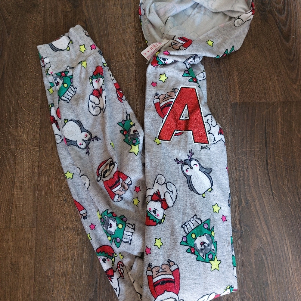 Justice letter A Holiday onesie